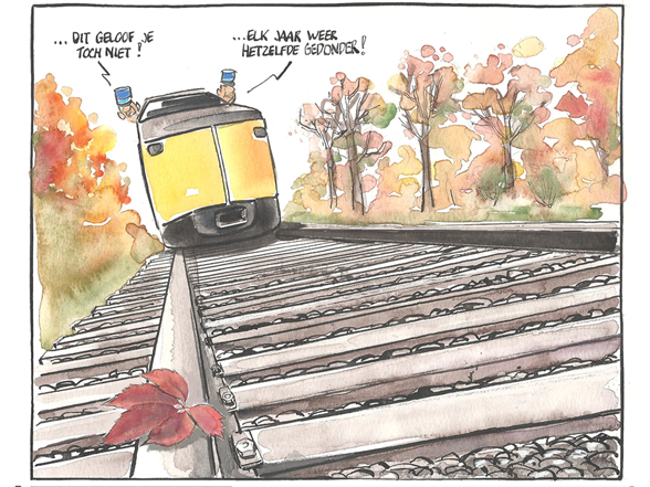 NS herfst treinen vertraging Bob Leenders